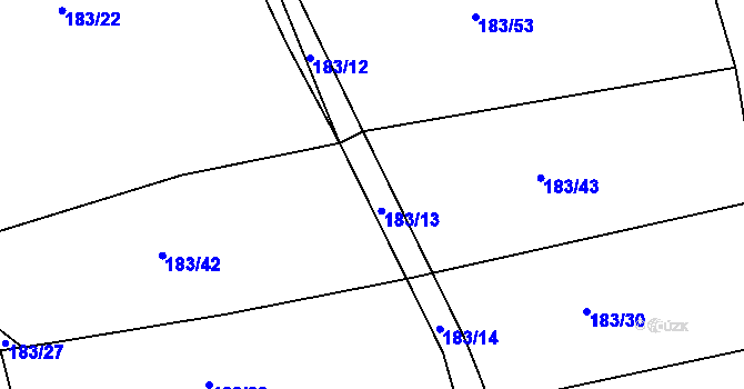 Parcela st. 183/13 v KÚ Chrastavice, Katastrální mapa