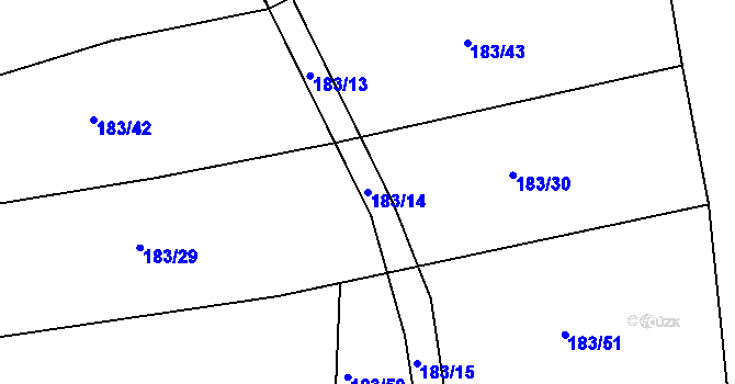 Parcela st. 183/14 v KÚ Chrastavice, Katastrální mapa