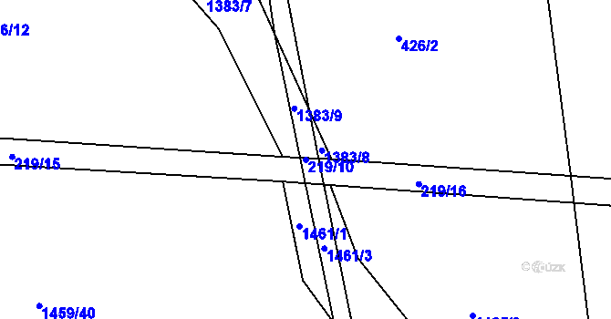 Parcela st. 219/10 v KÚ Chrastavice, Katastrální mapa