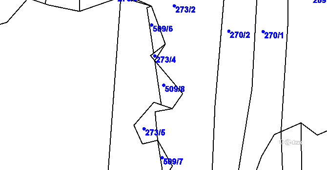 Parcela st. 509/8 v KÚ Chrastavice, Katastrální mapa