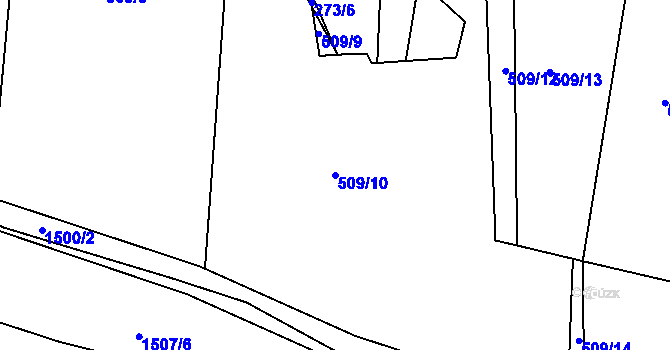 Parcela st. 509/10 v KÚ Chrastavice, Katastrální mapa