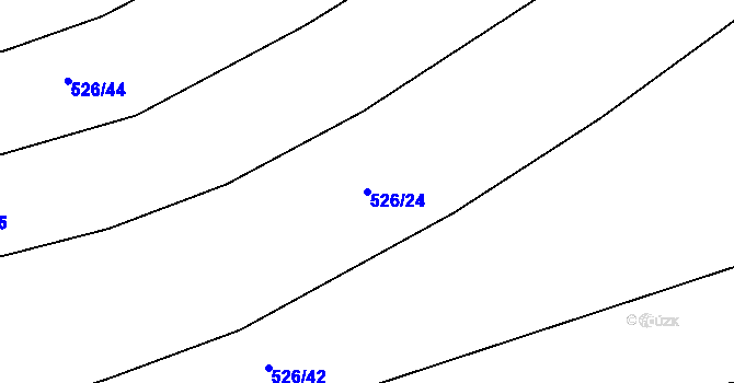 Parcela st. 526/24 v KÚ Chrastavice, Katastrální mapa