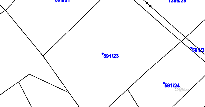 Parcela st. 591/23 v KÚ Chrastavice, Katastrální mapa