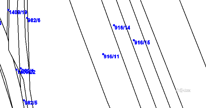 Parcela st. 916/11 v KÚ Chrastavice, Katastrální mapa