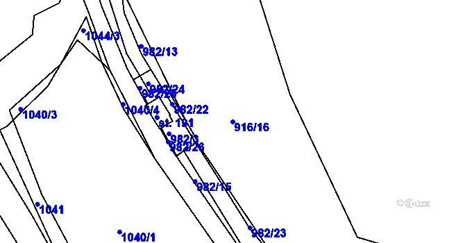 Parcela st. 916/16 v KÚ Chrastavice, Katastrální mapa