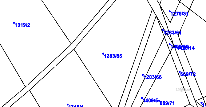Parcela st. 1283/65 v KÚ Chrastavice, Katastrální mapa