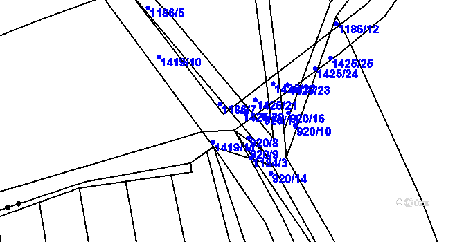 Parcela st. 1425/19 v KÚ Chrastavice, Katastrální mapa