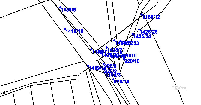 Parcela st. 1425/20 v KÚ Chrastavice, Katastrální mapa