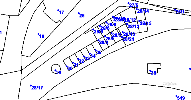 Parcela st. 35 v KÚ Chrastěšov, Katastrální mapa
