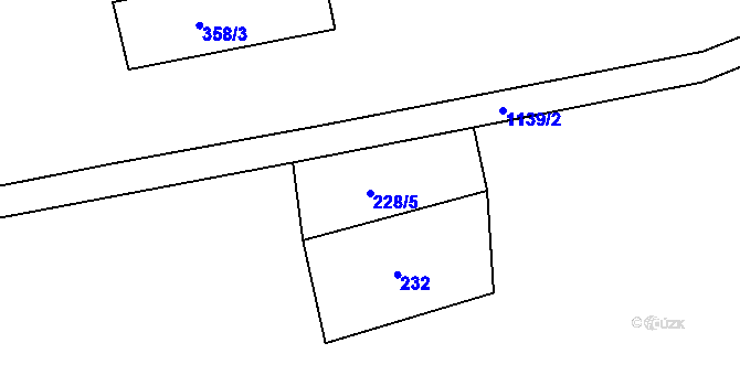 Parcela st. 228/5 v KÚ Hynčice pod Sušinou, Katastrální mapa