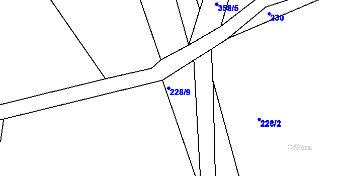 Parcela st. 228/9 v KÚ Hynčice pod Sušinou, Katastrální mapa