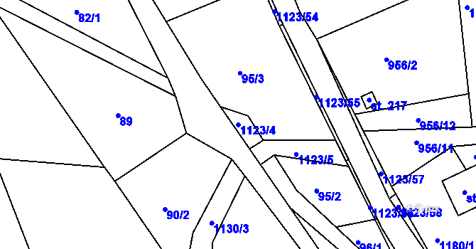 Parcela st. 1123/4 v KÚ Hynčice pod Sušinou, Katastrální mapa