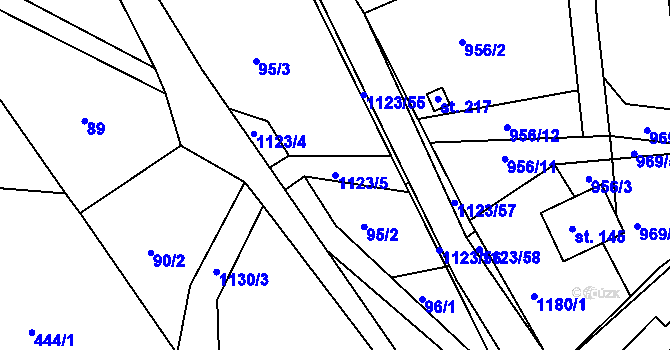 Parcela st. 1123/5 v KÚ Hynčice pod Sušinou, Katastrální mapa