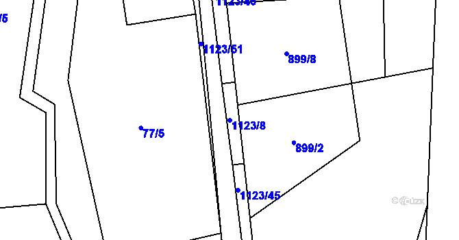 Parcela st. 1123/8 v KÚ Hynčice pod Sušinou, Katastrální mapa