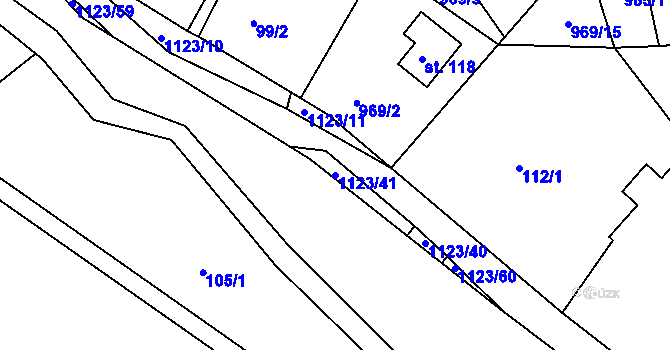 Parcela st. 1123/41 v KÚ Hynčice pod Sušinou, Katastrální mapa