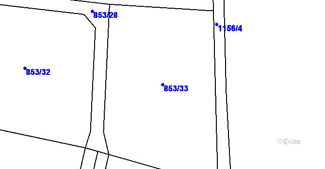 Parcela st. 853/33 v KÚ Hynčice pod Sušinou, Katastrální mapa