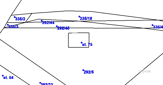 Parcela st. 75 v KÚ Chrástov u Horní Cerekve, Katastrální mapa