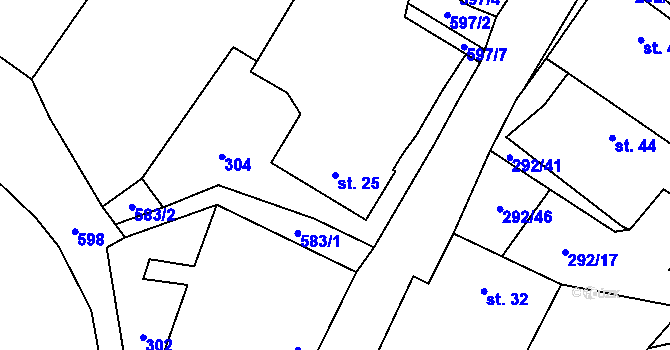 Parcela st. 25 v KÚ Chrástov u Horní Cerekve, Katastrální mapa