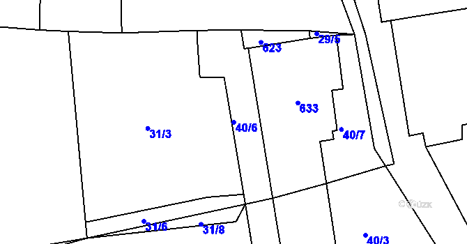 Parcela st. 40/6 v KÚ Chrástov u Horní Cerekve, Katastrální mapa