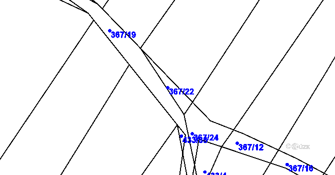 Parcela st. 367/22 v KÚ Chrástov u Horní Cerekve, Katastrální mapa