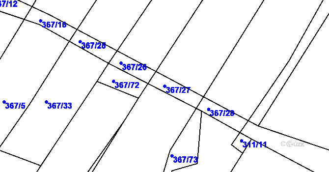 Parcela st. 367/27 v KÚ Chrástov u Horní Cerekve, Katastrální mapa