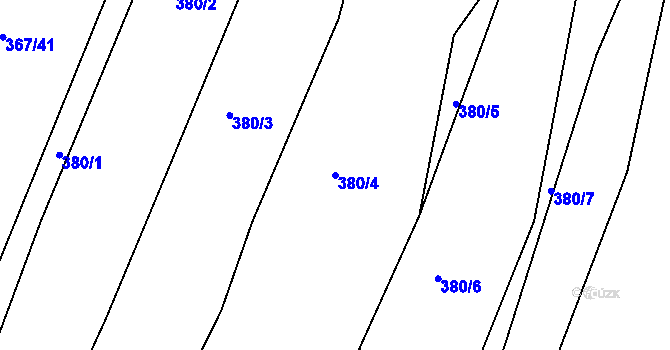 Parcela st. 380/4 v KÚ Chrástov u Horní Cerekve, Katastrální mapa