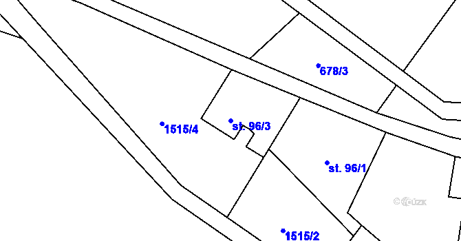 Parcela st. 96/3 v KÚ Chrášťany u Benešova, Katastrální mapa