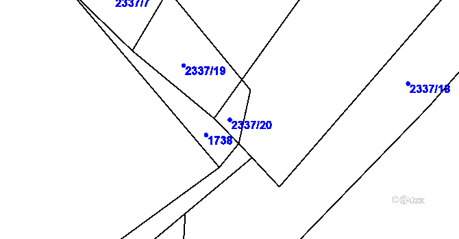 Parcela st. 2337/20 v KÚ Chrášťany u Benešova, Katastrální mapa