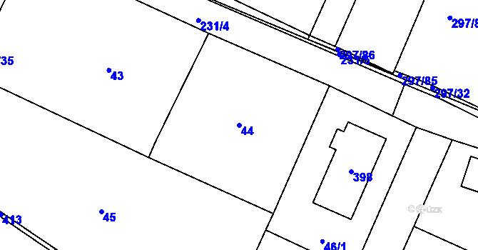 Parcela st. 44 v KÚ Bylany u Českého Brodu, Katastrální mapa