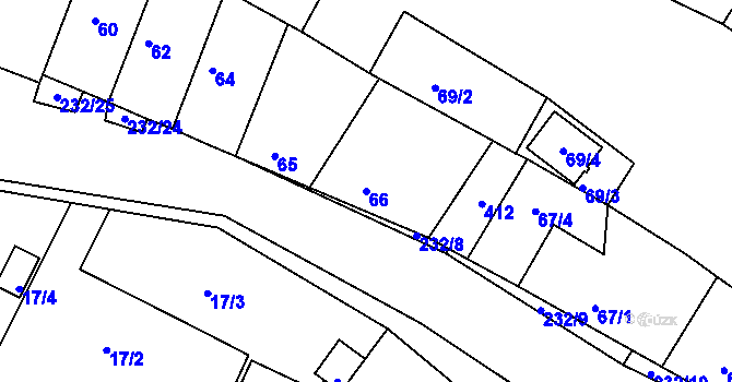 Parcela st. 66 v KÚ Bylany u Českého Brodu, Katastrální mapa