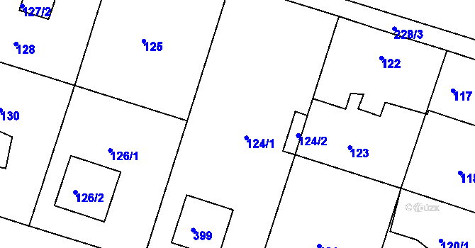 Parcela st. 124 v KÚ Bylany u Českého Brodu, Katastrální mapa