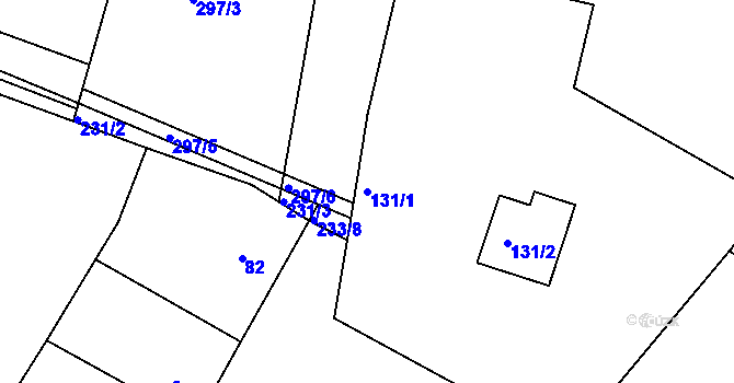 Parcela st. 131/1 v KÚ Bylany u Českého Brodu, Katastrální mapa