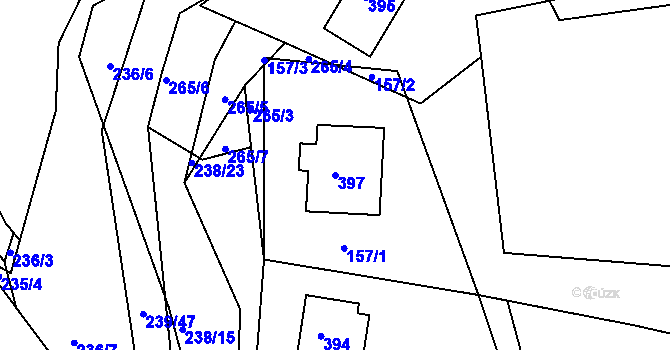 Parcela st. 397 v KÚ Bylany u Českého Brodu, Katastrální mapa