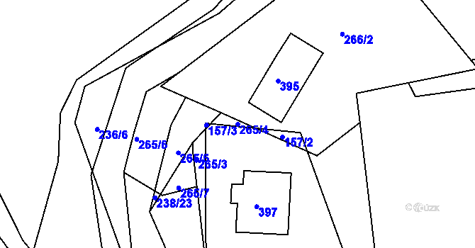 Parcela st. 265/4 v KÚ Bylany u Českého Brodu, Katastrální mapa