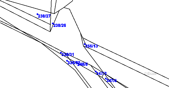 Parcela st. 256/13 v KÚ Bylany u Českého Brodu, Katastrální mapa