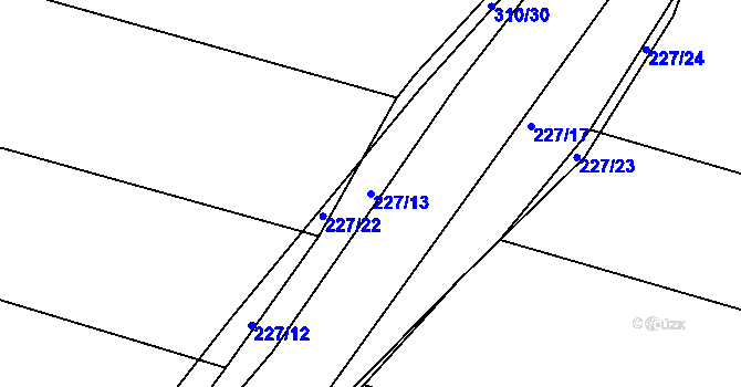 Parcela st. 227/13 v KÚ Bylany u Českého Brodu, Katastrální mapa