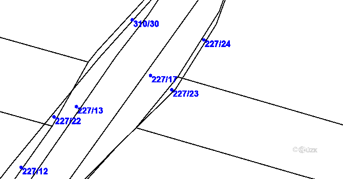 Parcela st. 227/23 v KÚ Bylany u Českého Brodu, Katastrální mapa