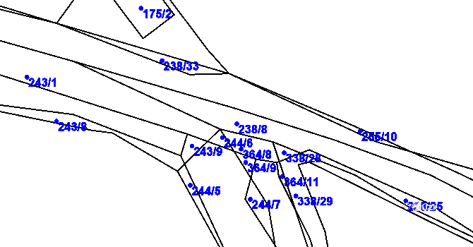 Parcela st. 238/8 v KÚ Bylany u Českého Brodu, Katastrální mapa
