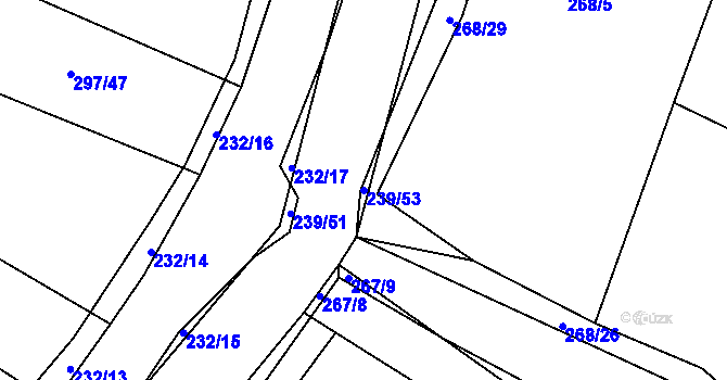 Parcela st. 239/53 v KÚ Bylany u Českého Brodu, Katastrální mapa