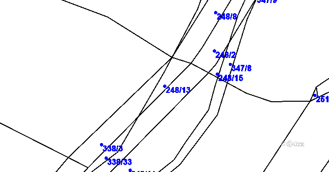 Parcela st. 248/13 v KÚ Bylany u Českého Brodu, Katastrální mapa