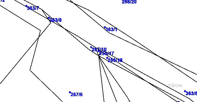 Parcela st. 256/17 v KÚ Bylany u Českého Brodu, Katastrální mapa