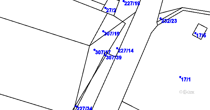 Parcela st. 307/39 v KÚ Bylany u Českého Brodu, Katastrální mapa