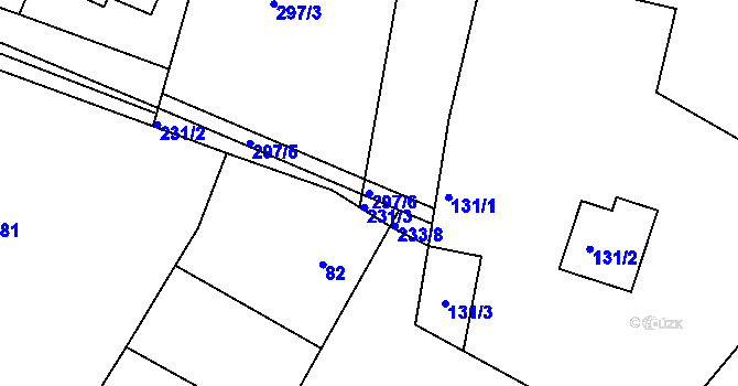 Parcela st. 297/6 v KÚ Bylany u Českého Brodu, Katastrální mapa