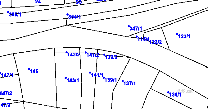 Parcela st. 139/2 v KÚ Chotouň, Katastrální mapa