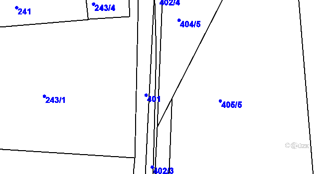 Parcela st. 404/6 v KÚ Chrášťany u Prahy, Katastrální mapa