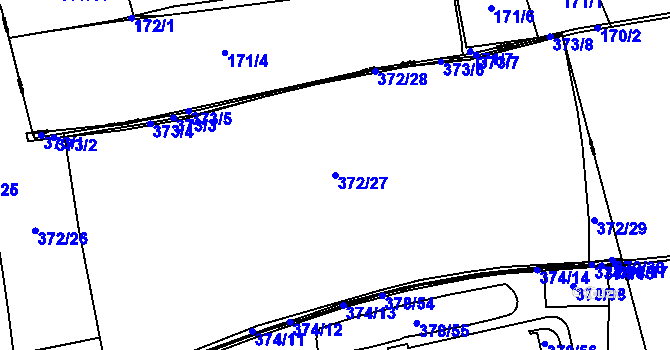 Parcela st. 372/27 v KÚ Chrášťany u Prahy, Katastrální mapa