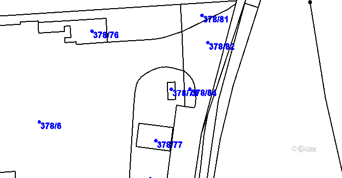 Parcela st. 378/79 v KÚ Chrášťany u Prahy, Katastrální mapa