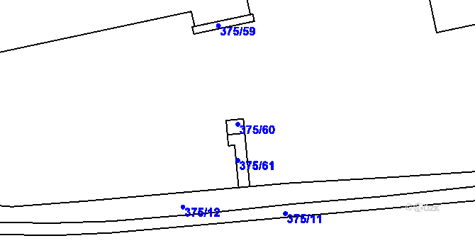 Parcela st. 375/60 v KÚ Chrášťany u Prahy, Katastrální mapa