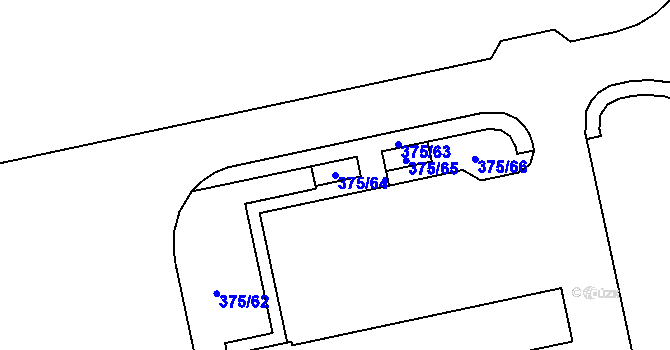 Parcela st. 375/64 v KÚ Chrášťany u Prahy, Katastrální mapa