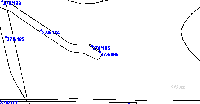 Parcela st. 378/186 v KÚ Chrášťany u Prahy, Katastrální mapa